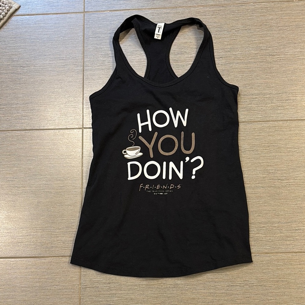 FRIENDS Black Fitted Sleeveless Tank Top